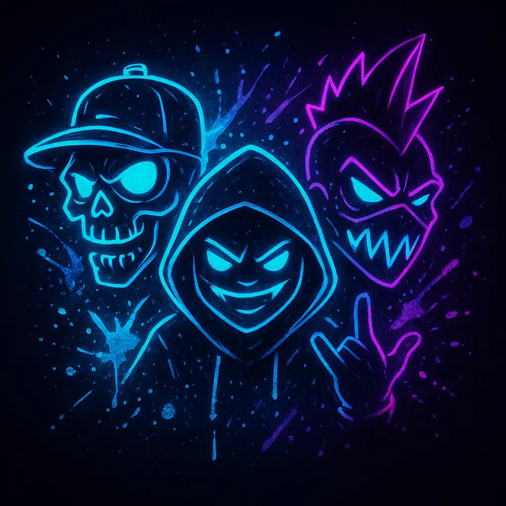 Chaos Crew 2 slot game glowing neon artwork