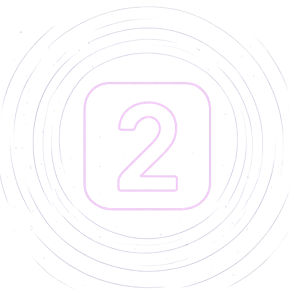 Step 2 icon glowing neon badge